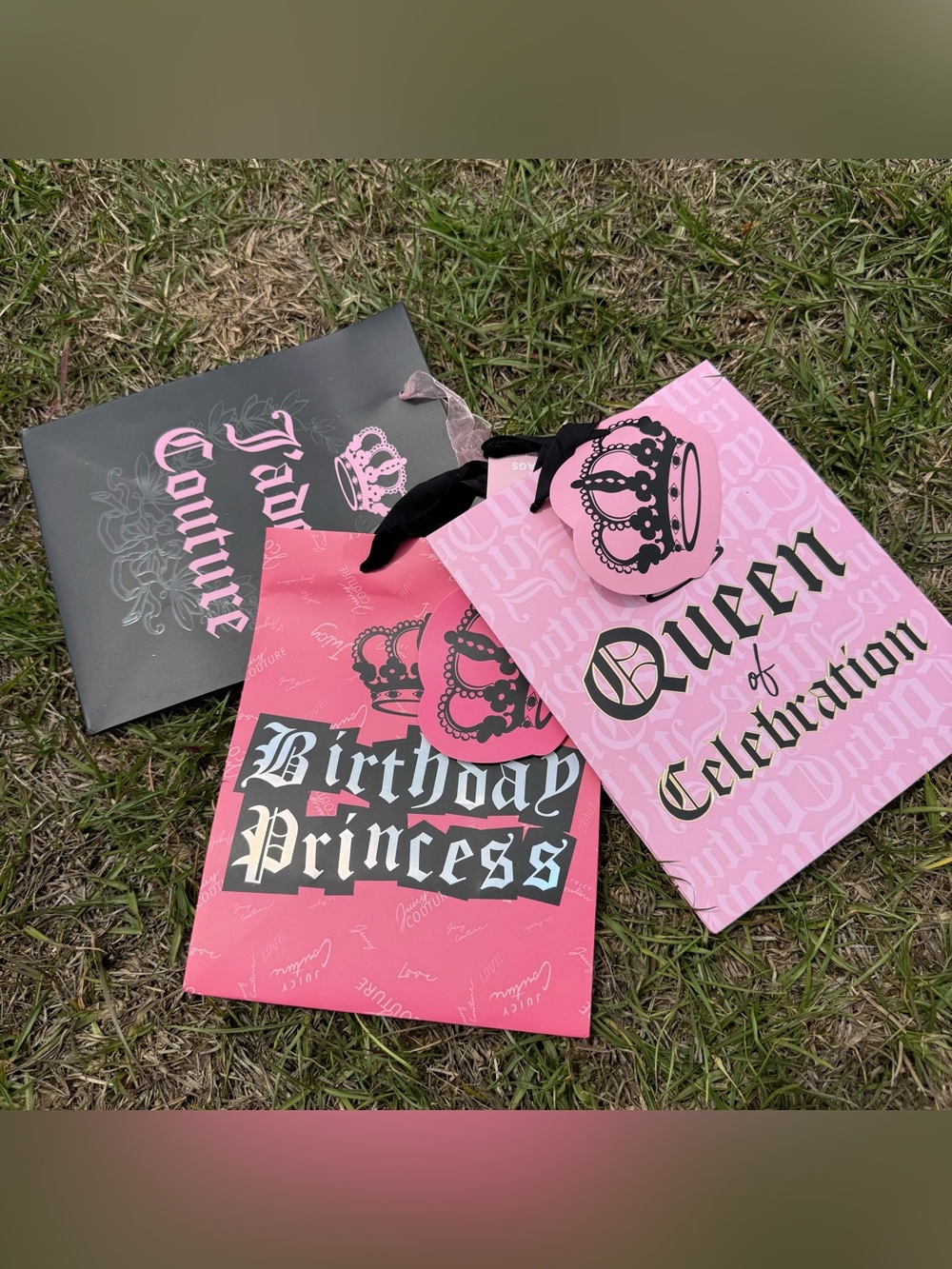 Juicy Couture Queen Celebration Gift Bags Y2K Pink Princess Glam Party Bags nwt